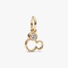 Disney Mickey Mouse Silhouette Lab-Grown Diamond Dangle Charm – 0,15 ct TW, 14 Karat Gold
