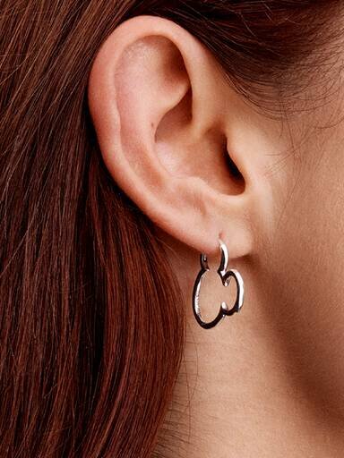 Disney Mickey Mouse Silhouette Ohrringe – Sterlingsilber Disney Mickey Mouse Silhouette Ohrringe – Sterlingsilber