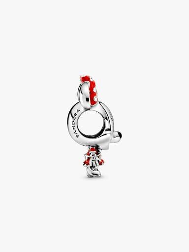 Disney Minnie-Maus-Charm mit gepunktetem Kleid und Schleife – Sterlingsilber Disney Minnie-Maus-Charm mit gepunktetem Kleid und Schleife – Sterlingsilber