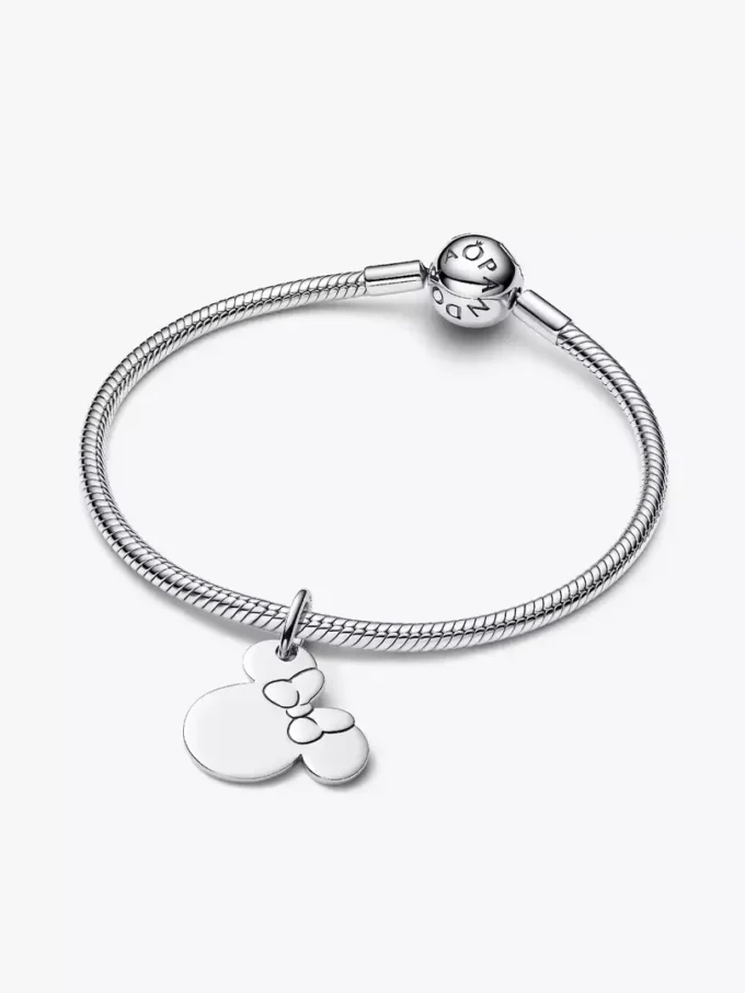 Disney Minnie-Maus-Dangle Charm zum Gravieren aus Sterlingsilber Disney Minnie-Maus-Dangle Charm zum Gravieren aus Sterlingsilber