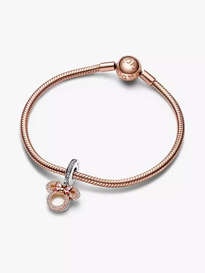 Disney Minnie-Maus-Silhouette „Mom“ Dangle Charm aus Sterlingsilber, 14-karätig rosévergoldet Disney Minnie-Maus-Silhouette „Mom“ Dangle Charm aus Sterlingsilber, 14-karätig rosévergoldet