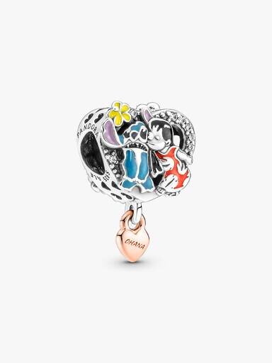 Disney Ohana Lilo & Stitch-inspiriertes Charm – Sterlingsilber, 14-karätige Roségoldbeschichtung Disney Ohana Lilo & Stitch-inspiriertes Charm – Sterlingsilber, 14-karätige Roségoldbeschichtung