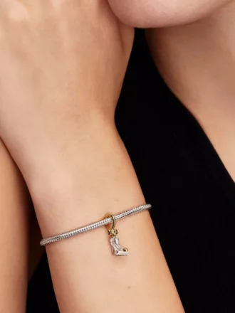 Disney-Prinzessin Cinderella Dangle Charm 0,012 ct TW, Sterlingsilber, 14-karätige Vergoldung