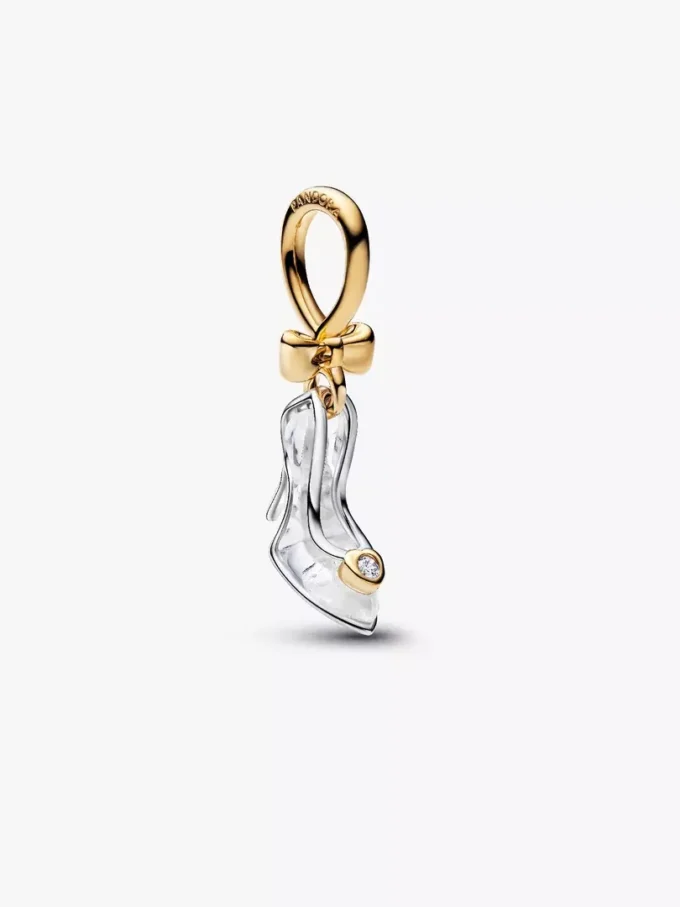 Disney-Prinzessin Cinderella Dangle Charm 0,012 ct TW, Sterlingsilber, 14-karätige Vergoldung Disney-Prinzessin Cinderella Dangle Charm 0,012 ct TW, Sterlingsilber, 14-karätige Vergoldung