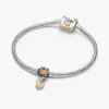 Disney-Prinzessin Tiana Wasserlilie-Charm mit synthetischem Diamanten 0,012 ct TW, Sterlingsilber, 14-karätige Vergoldung Disney-Prinzessin Tiana Wasserlilie-Charm mit synthetischem Diamanten 0,012 ct TW, Sterlingsilber, 14-karätige Vergoldung