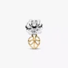 Disney-Prinzessin Tiana Wasserlilie-Charm mit synthetischem Diamanten 0,012 ct TW, Sterlingsilber, 14-karätige Vergoldung Disney-Prinzessin Tiana Wasserlilie-Charm mit synthetischem Diamanten 0,012 ct TW, Sterlingsilber, 14-karätige Vergoldung