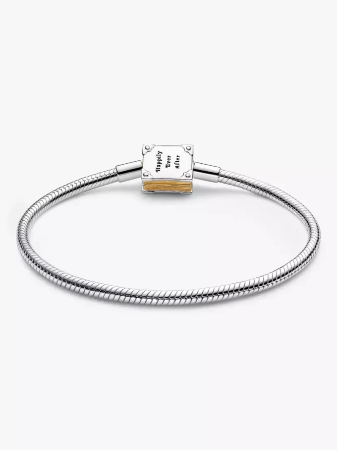 Disney-Prinzessinnen-Bilderbuch-Armband mit Lab-Grown-Diamanten und Snake Chain, 0,012 ct insgesamt, Sterlingsilber, 14-karätige Vergoldung Disney-Prinzessinnen-Bilderbuch-Armband mit Lab-Grown-Diamanten und Snake Chain, 0,012 ct insgesamt, Sterlingsilber, 14-karätige Vergoldung