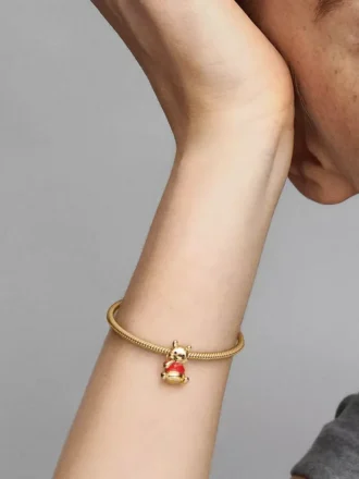 Disney Winnie-Puuh-Bären-Charm, 14-karätig vergoldet