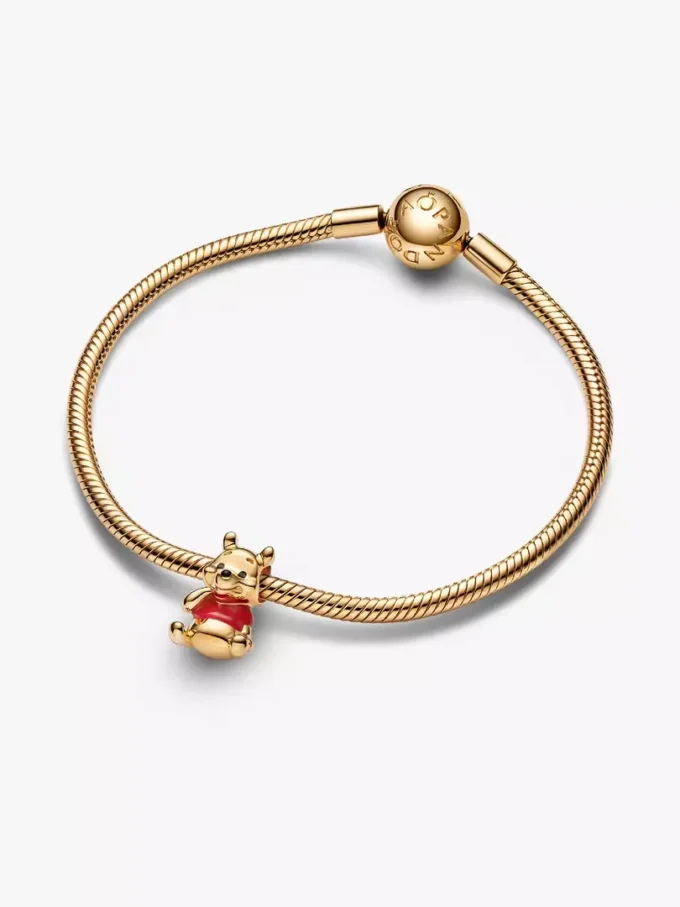 Disney Winnie-Puuh-Bären-Charm, 14-karätig vergoldet