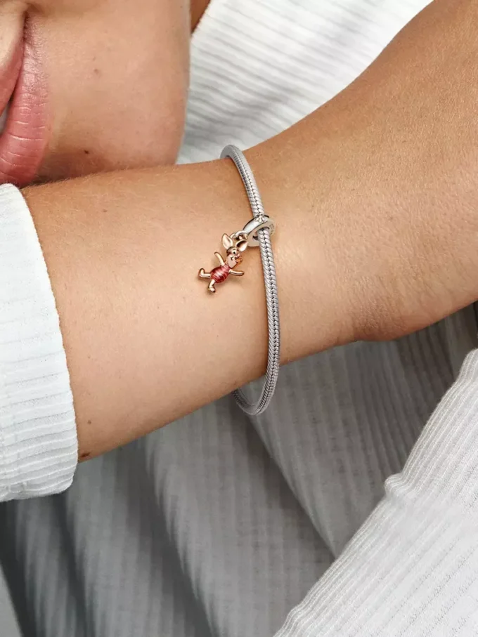 Disney Winnie-the-Pooh-Ferkel-Dangle Charm aus Sterlingsilber, 14-karätige Roségoldbeschichtung Disney Winnie-the-Pooh-Ferkel-Dangle Charm aus Sterlingsilber, 14-karätige Roségoldbeschichtung