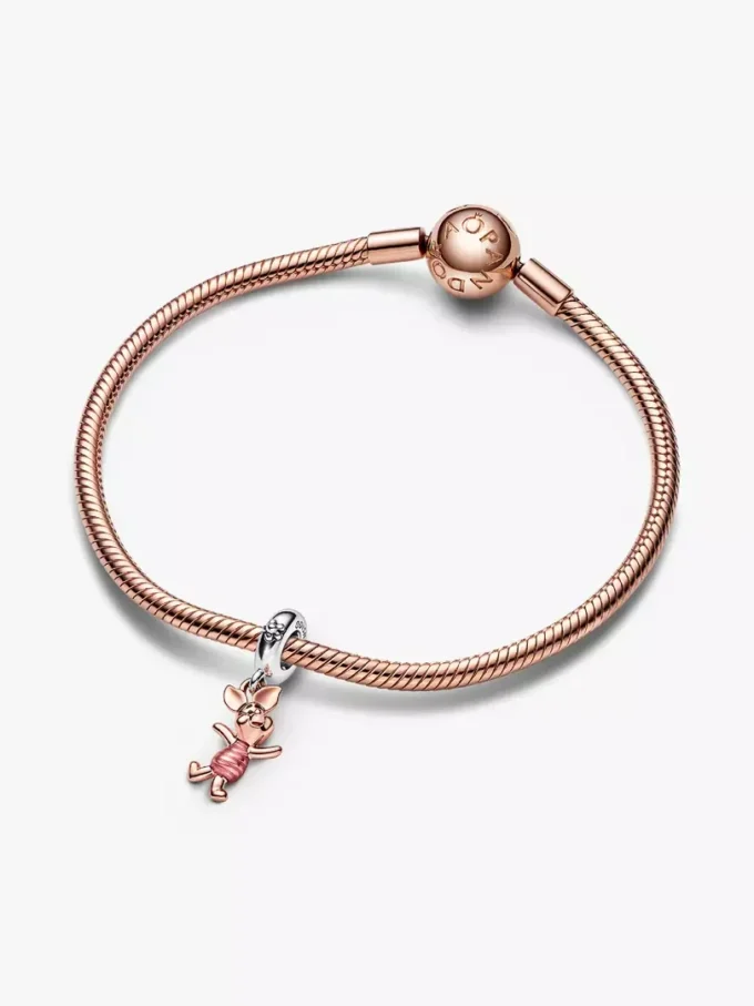 Disney Winnie-the-Pooh-Ferkel-Dangle Charm aus Sterlingsilber, 14-karätige Roségoldbeschichtung Disney Winnie-the-Pooh-Ferkel-Dangle Charm aus Sterlingsilber, 14-karätige Roségoldbeschichtung