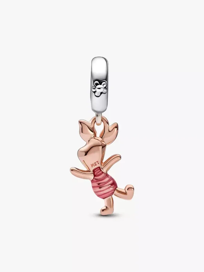Disney Winnie-the-Pooh-Ferkel-Dangle Charm aus Sterlingsilber, 14-karätige Roségoldbeschichtung Disney Winnie-the-Pooh-Ferkel-Dangle Charm aus Sterlingsilber, 14-karätige Roségoldbeschichtung