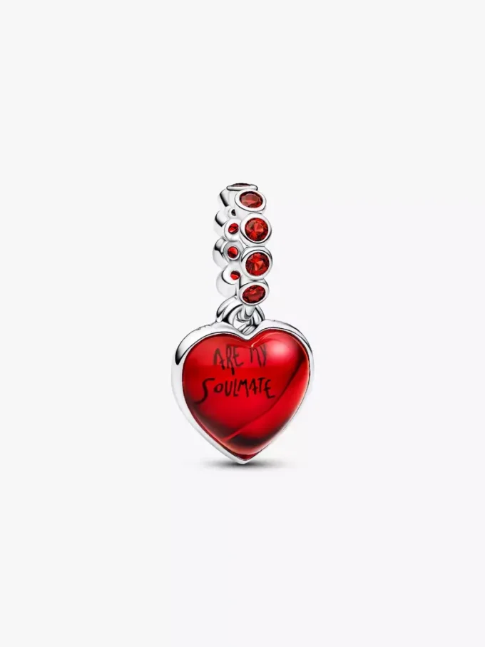 Doppel-Dangle-Charm aus rotem Murano Glass und Sterlingsilber