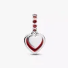 Doppel-Dangle-Charm aus rotem Murano Glass und Sterlingsilber