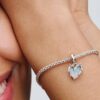 Doppel-Dangle Charm „Friendship“ mit Opaleffekt – Sterlingsilber Doppel-Dangle Charm „Friendship“ mit Opaleffekt – Sterlingsilber