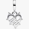 Doppel-Dangle Charm „Friendship“ mit Opaleffekt – Sterlingsilber Doppel-Dangle Charm „Friendship“ mit Opaleffekt – Sterlingsilber