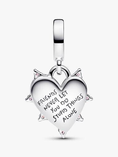 Doppel-Dangle Charm „Friendship“ mit Opaleffekt – Sterlingsilber Doppel-Dangle Charm „Friendship“ mit Opaleffekt – Sterlingsilber