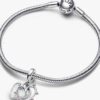 Doppel-Dangle Charm „Friendship“ mit Opaleffekt – Sterlingsilber Doppel-Dangle Charm „Friendship“ mit Opaleffekt – Sterlingsilber