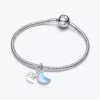Doppel-Dangle-Charm „Halbmond“ aus Sterlingsilber Doppel-Dangle-Charm „Halbmond“ aus Sterlingsilber