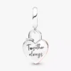 Doppel-Dangle Charm „Herz-Vorhängeschloss“ aus Sterlingsilber, 14 Karat Roségold-Beschichtung Doppel-Dangle Charm „Herz-Vorhängeschloss“ aus Sterlingsilber, 14 Karat Roségold-Beschichtung