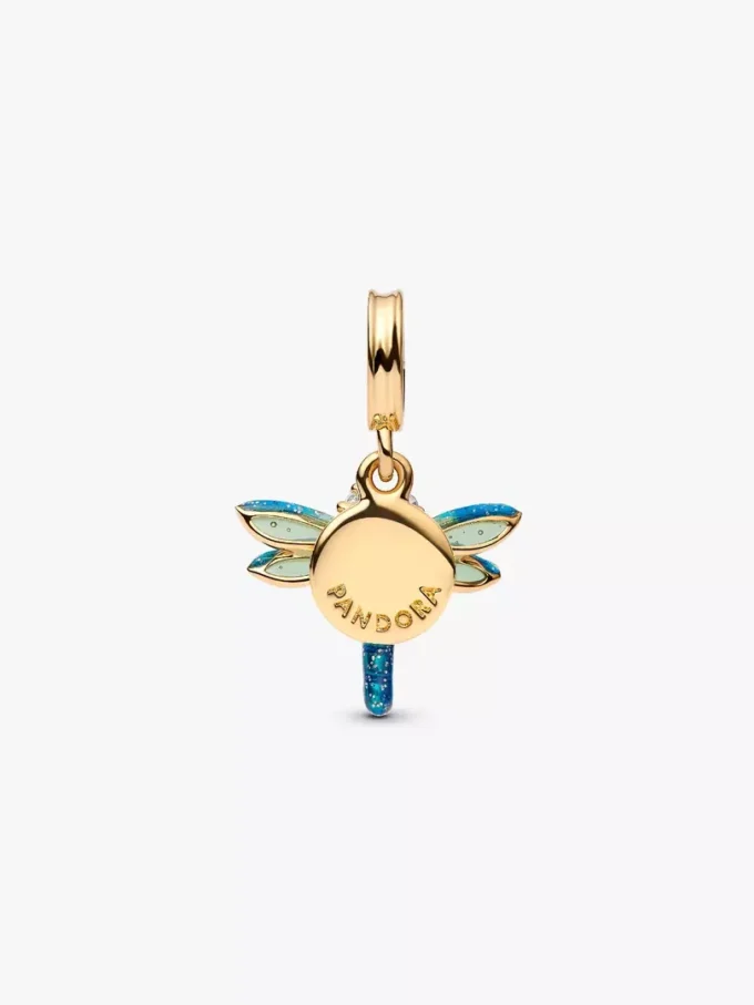 Doppel-Dangle Charm „Libelle“, 14-karätig vergoldet Doppel-Dangle Charm „Libelle“, 14-karätig vergoldet