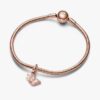 Doppel-Dangle Charm „Pink Butterfly & Quote“ – 14 Karat Roségold-Beschichtung Doppel-Dangle Charm „Pink Butterfly & Quote“ – 14 Karat Roségold-Beschichtung