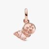Doppel-Dangle Charm „Pink Butterfly & Quote“ – 14 Karat Roségold-Beschichtung Doppel-Dangle Charm „Pink Butterfly & Quote“ – 14 Karat Roségold-Beschichtung