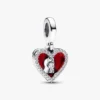 Doppel-Dangle Charm „Rotes Herz & Schlüsselloch“ – Sterlingsilber Doppel-Dangle Charm „Rotes Herz & Schlüsselloch“ – Sterlingsilber
