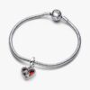 Doppel-Dangle Charm „Rotes Herz & Schlüsselloch“ – Sterlingsilber Doppel-Dangle Charm „Rotes Herz & Schlüsselloch“ – Sterlingsilber
