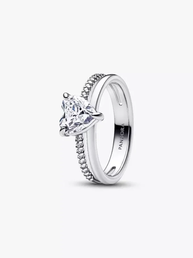 Doppelband-Herzring aus Sterlingsilber Doppelband-Herzring aus Sterlingsilber