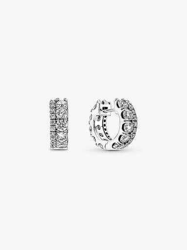 Doppelband-Pavé-Ohrringe – Sterlingsilber Doppelband-Pavé-Ohrringe – Sterlingsilber