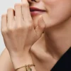 Doppelherz-Dangle Charm, 14 Karat vergoldet Doppelherz-Dangle Charm, 14 Karat vergoldet