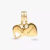 Doppelherz-Dangle Charm, 14 Karat vergoldet Doppelherz-Dangle Charm, 14 Karat vergoldet