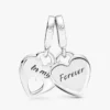 Doppelherz-Dangle Charm aus Sterlingsilber Doppelherz-Dangle Charm aus Sterlingsilber
