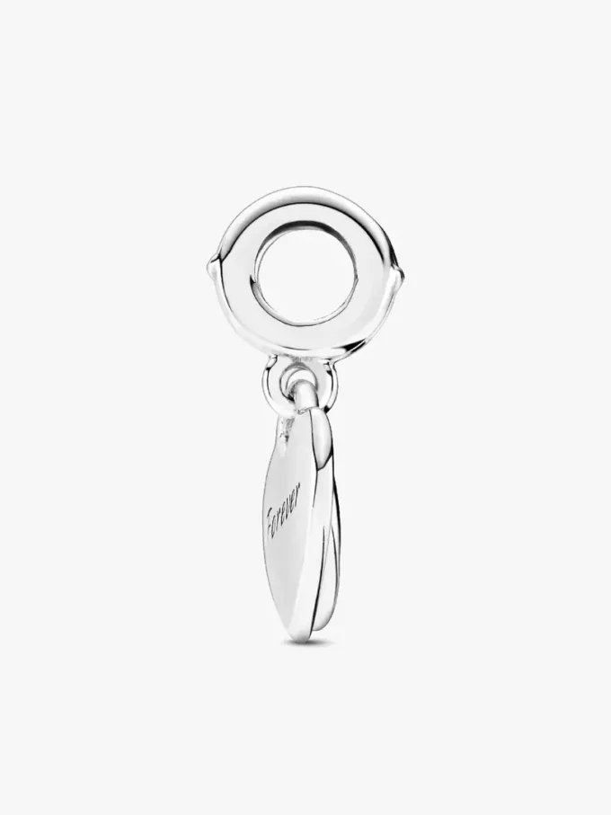 Doppelherz-Dangle Charm aus Sterlingsilber Doppelherz-Dangle Charm aus Sterlingsilber