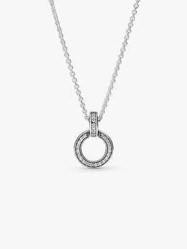 Doppelkreis-Anhänger & Halskette – Sterlingsilber Doppelkreis-Anhänger & Halskette – Sterlingsilber