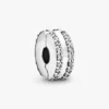 Doppelt gefütterter Pavé-Clip Charm aus Sterlingsilber Doppelt gefütterter Pavé-Clip Charm aus Sterlingsilber