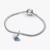 Doppelter Dangle Charm mit blauem Schmetterling und Zitat aus Sterlingsilber Doppelter Dangle Charm mit blauem Schmetterling und Zitat aus Sterlingsilber