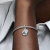 Doppelter Dangle Charm mit blauem Schmetterling und Zitat – Sterlingsilber Doppelter Dangle Charm mit blauem Schmetterling und Zitat – Sterlingsilber