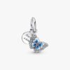 Doppelter Dangle Charm mit blauem Schmetterling und Zitat – Sterlingsilber Doppelter Dangle Charm mit blauem Schmetterling und Zitat – Sterlingsilber