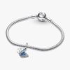 Doppelter Dangle Charm mit blauem Schmetterling und Zitat – Sterlingsilber Doppelter Dangle Charm mit blauem Schmetterling und Zitat – Sterlingsilber