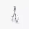 Doppelter Dangle Charm „Weiße Rose in voller Blüte“ aus Sterlingsilber Doppelter Dangle Charm „Weiße Rose in voller Blüte“ aus Sterlingsilber