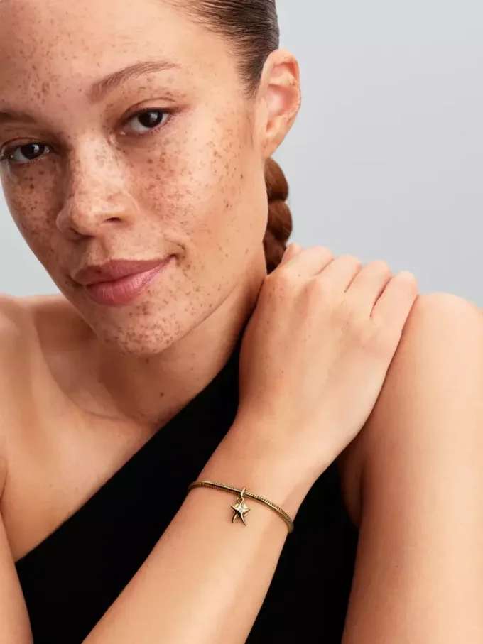 Doppelter Seestern-Dangle Charm, 14-karätig vergoldet Doppelter Seestern-Dangle Charm, 14-karätig vergoldet