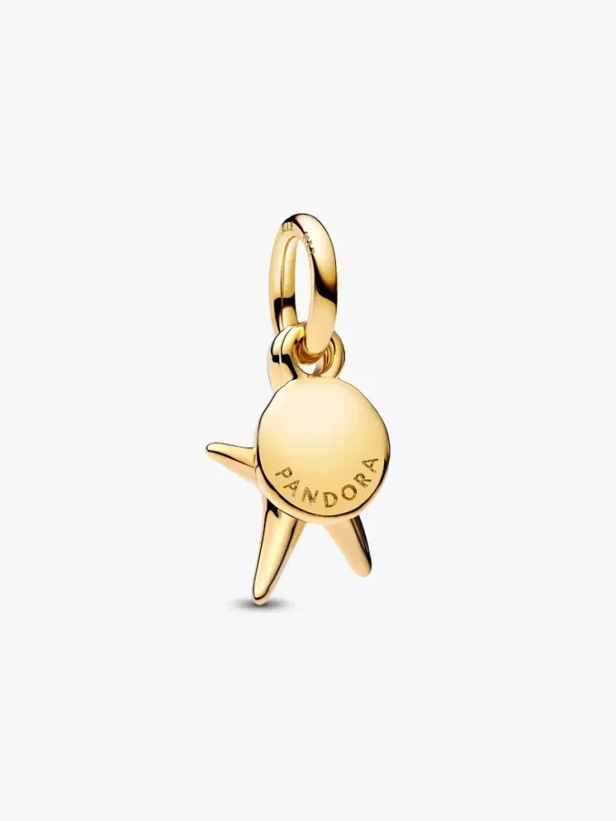 Doppelter Seestern-Dangle Charm, 14-karätig vergoldet Doppelter Seestern-Dangle Charm, 14-karätig vergoldet