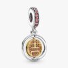 Drehbarer Dangle Charm – Sterlingsilber, 14 Karat vergoldet
