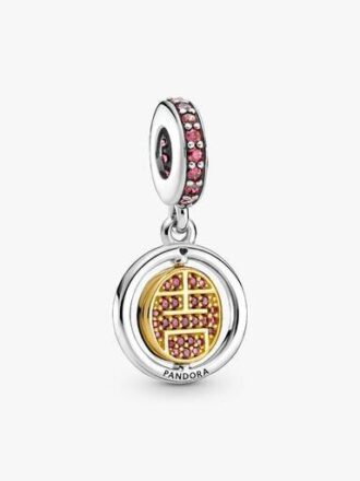 Drehbarer Dangle Charm – Sterlingsilber, 14 Karat vergoldet
