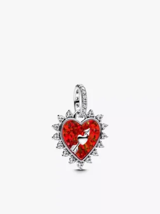 Drehbarer Herz-Dangle Charm aus Sterlingsilber