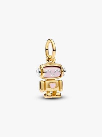 Drehbarer Roboter-Dangle Charm – Sterlingsilber, 14-karätige Vergoldung Drehbarer Roboter-Dangle Charm – Sterlingsilber, 14-karätige Vergoldung