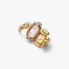 Drehbarer Roboter-Dangle Charm – Sterlingsilber, 14-karätige Vergoldung