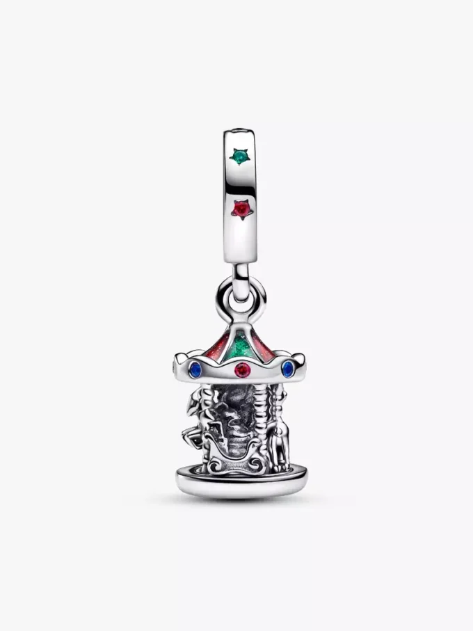 Drehendes Karussell-Dangle Charm aus Sterlingsilber Drehendes Karussell-Dangle Charm aus Sterlingsilber